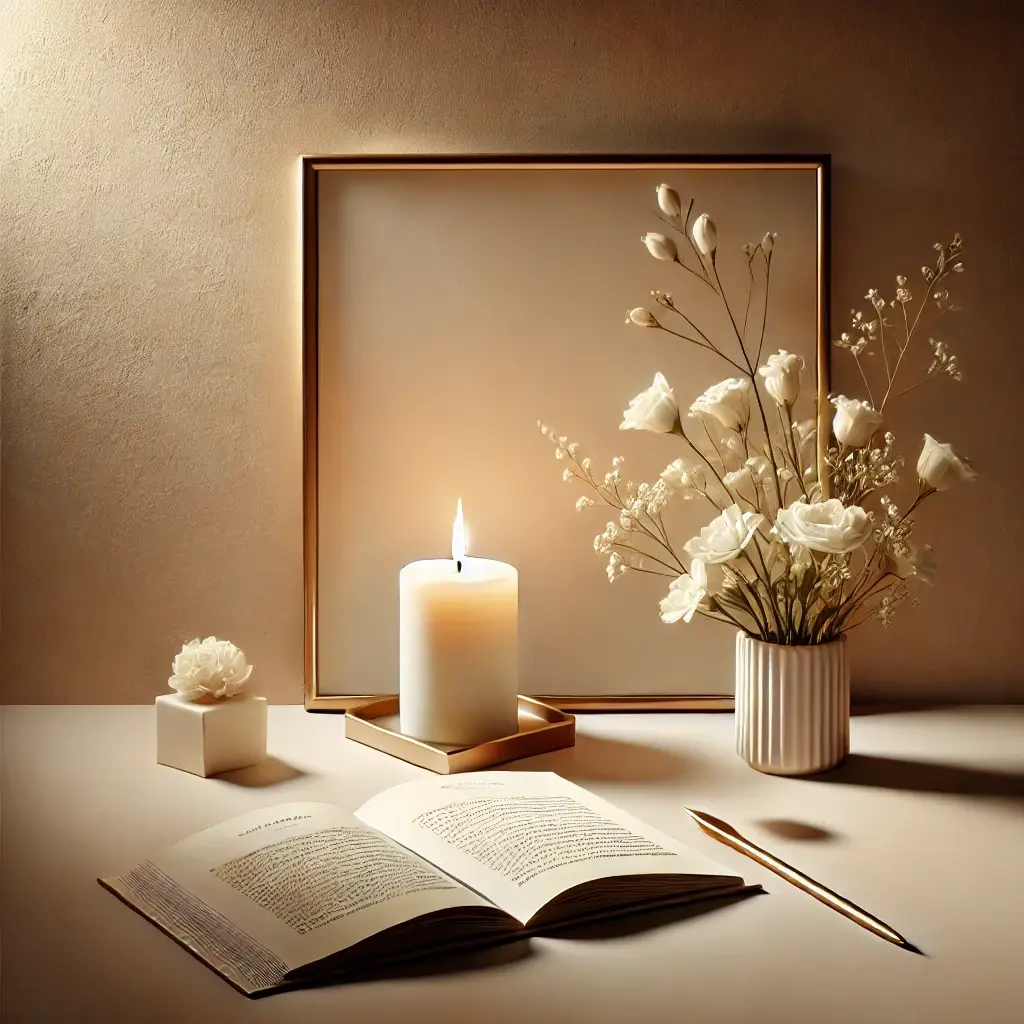 Bougie et fleurs